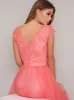 Skater Midi Dress in Coral sold by Chi Chi London