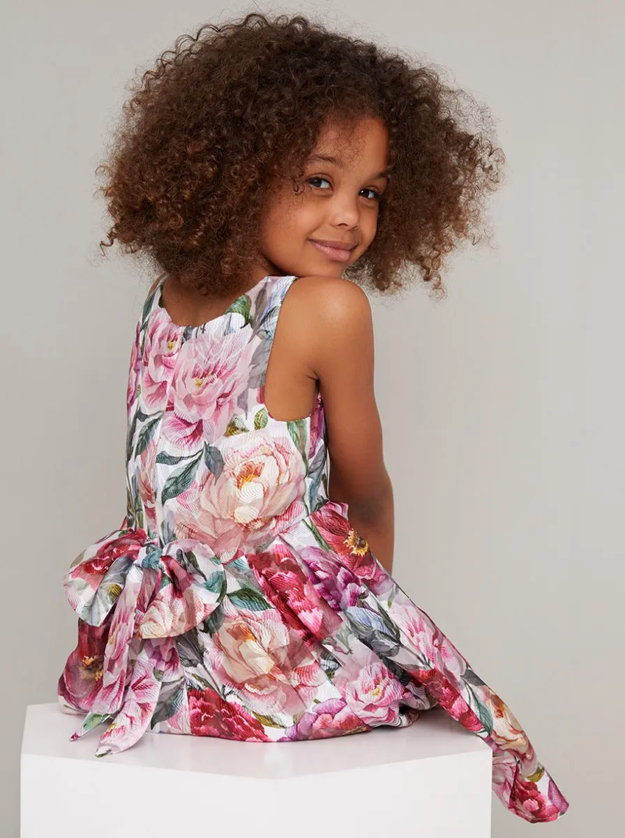 Girls Bold Floral Print Midi Dress In Multi sold by Chi Chi London product image thumbnail 4