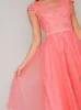 Skater Midi Dress in Coral sold by Chi Chi London