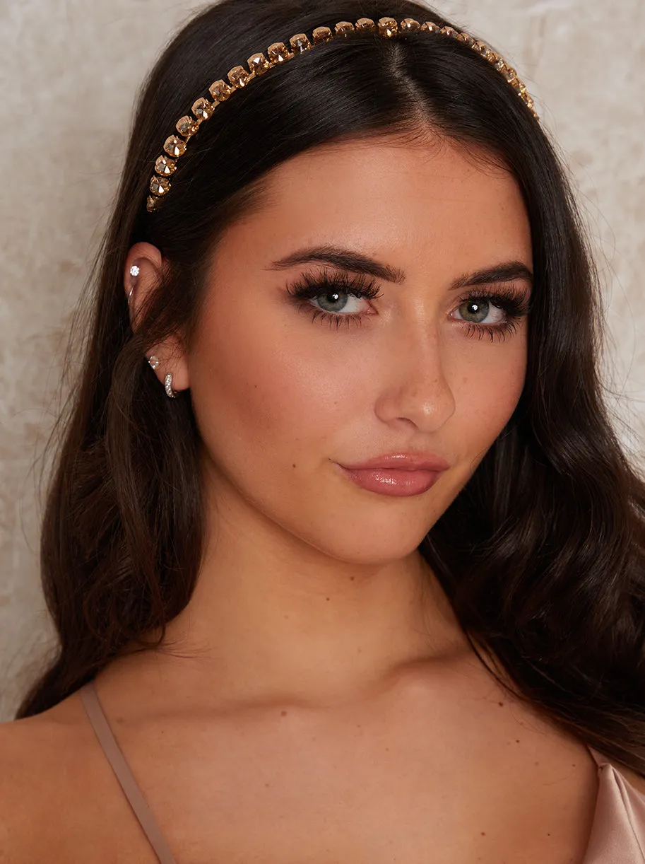 Jewelled Slip On Headband in Gold sold by Chi Chi London product image thumbnail 3