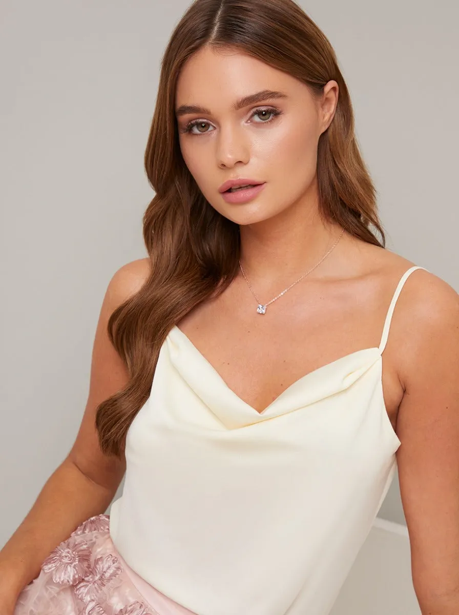 Diamante Pendant Necklace in Gold Finish sold by Chi Chi London