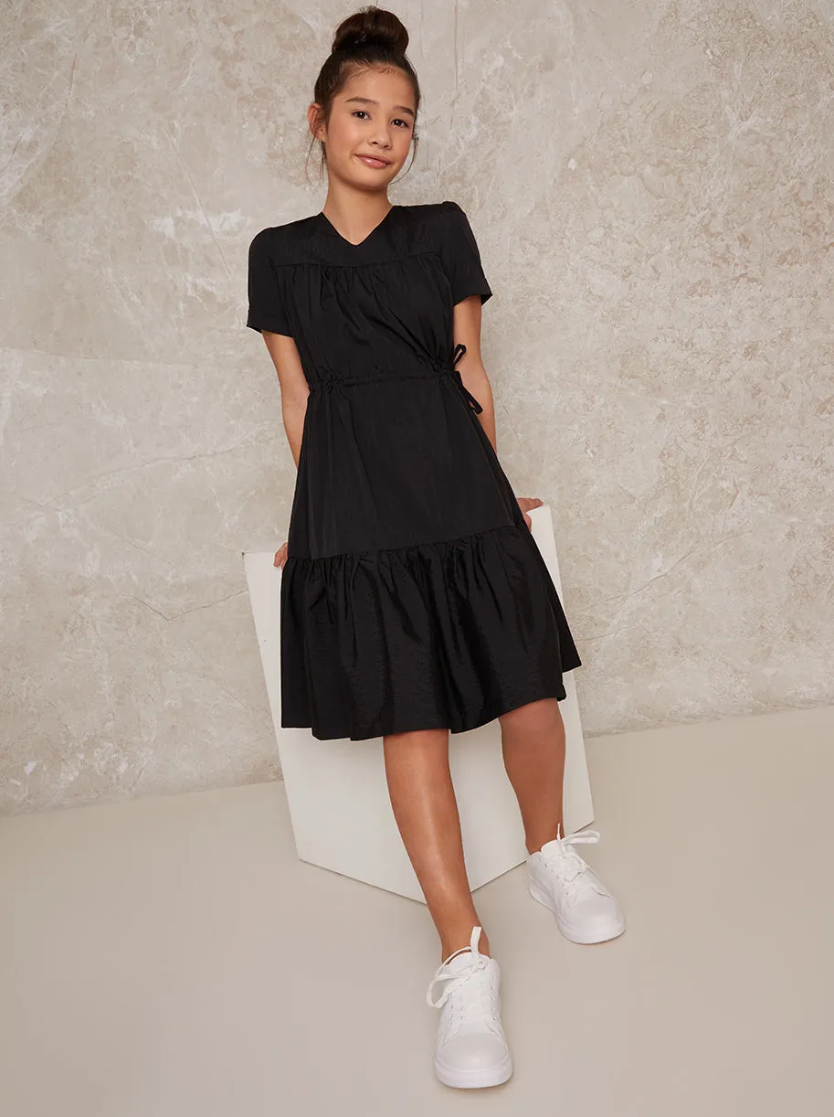Girls Cap Sleeve Midi Dress in Black sold by Chi Chi London