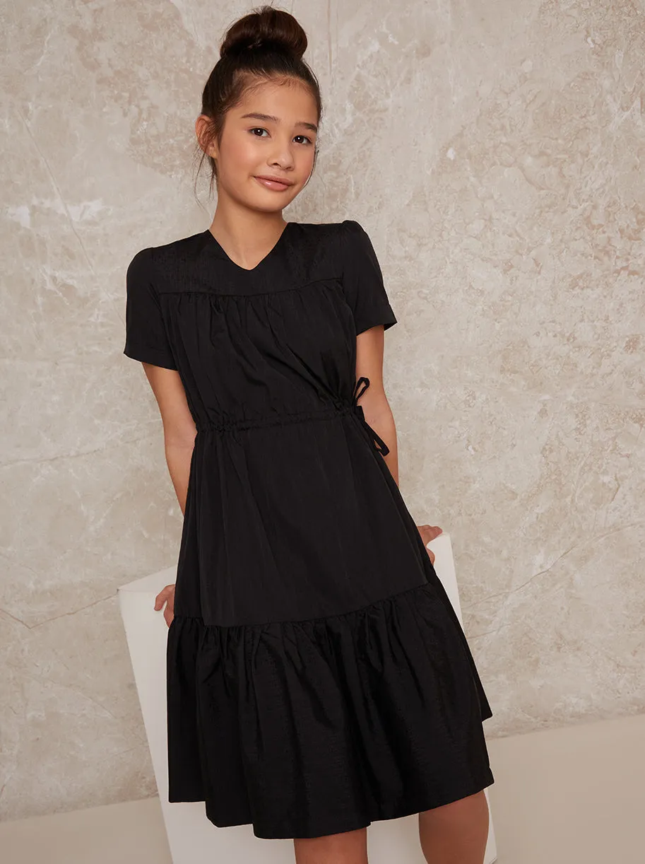 Girls Cap Sleeve Midi Dress in Black sold by Chi Chi London product image thumbnail 2