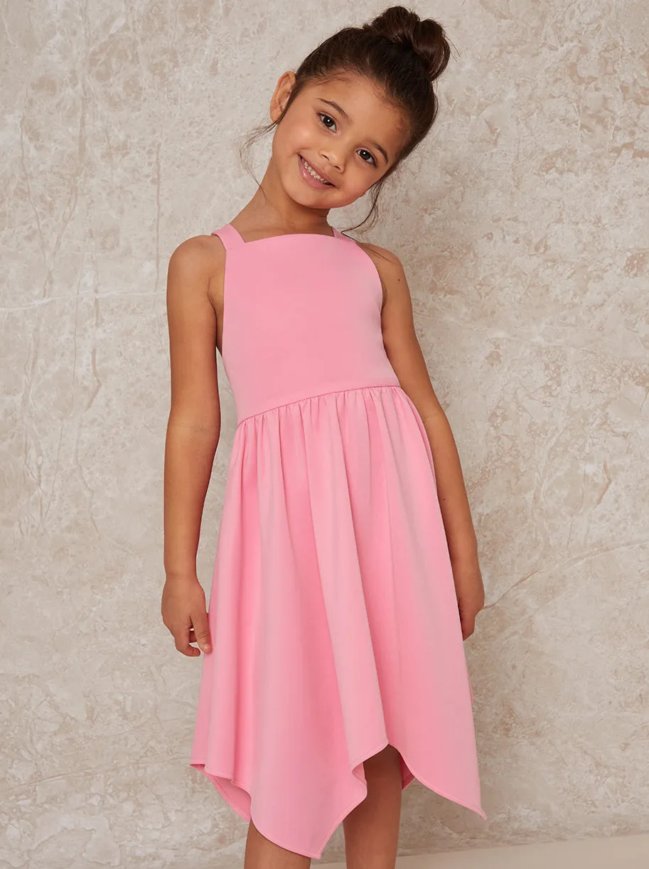 Girls Sun Dress in Pink sold by Chi Chi London