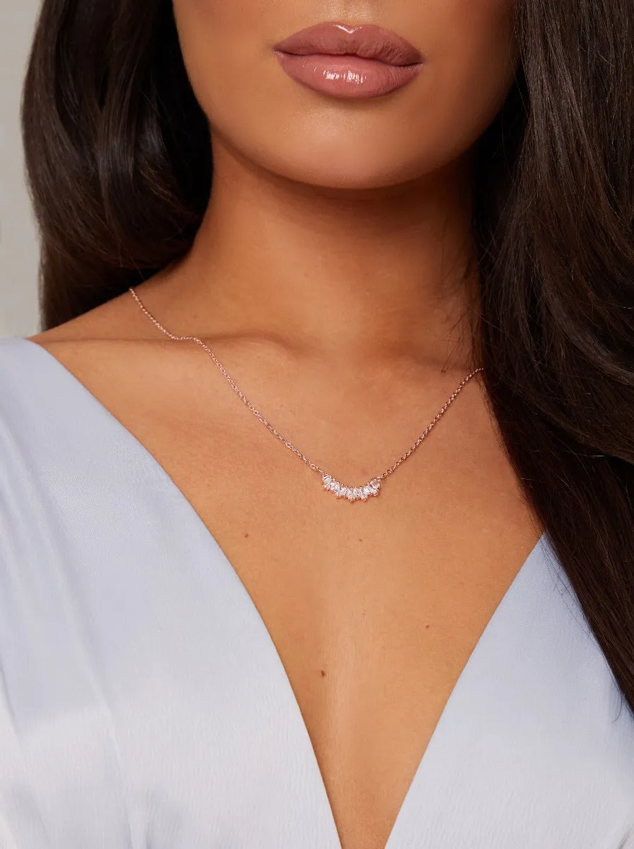 Diamante Necklace in Gold Tone sold by Chi Chi London