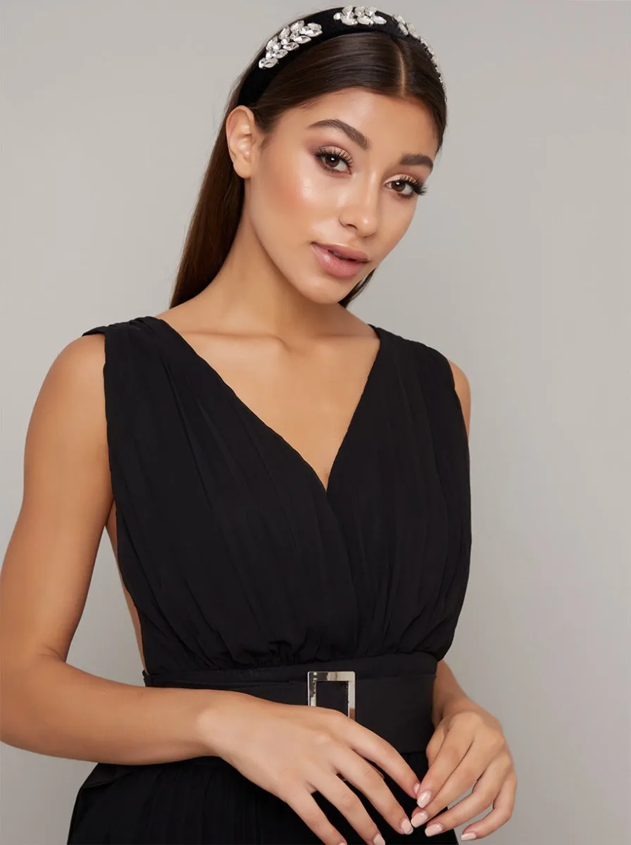 Diamante Chunky Velvet Headband in Black sold by Chi Chi London product image thumbnail 3