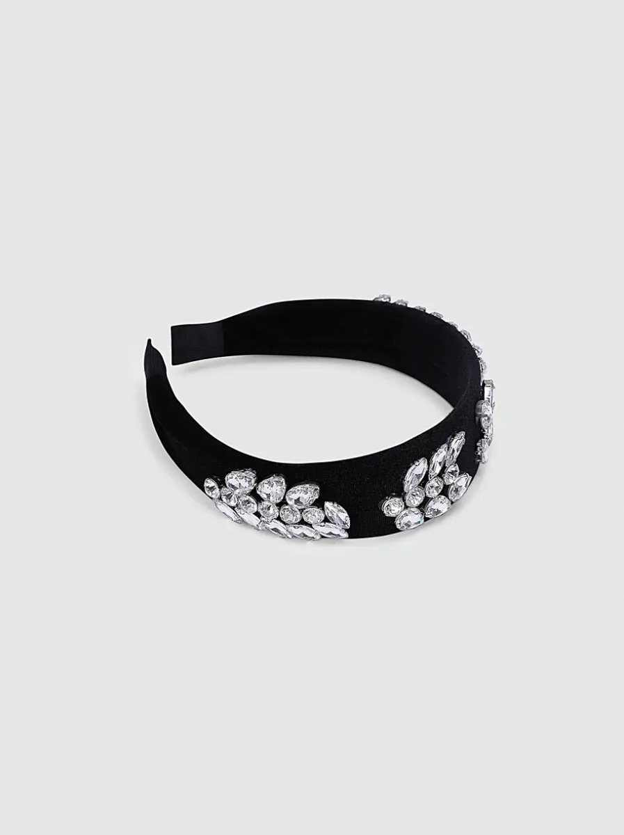 Diamante Chunky Velvet Headband in Black sold by Chi Chi London product image thumbnail 5
