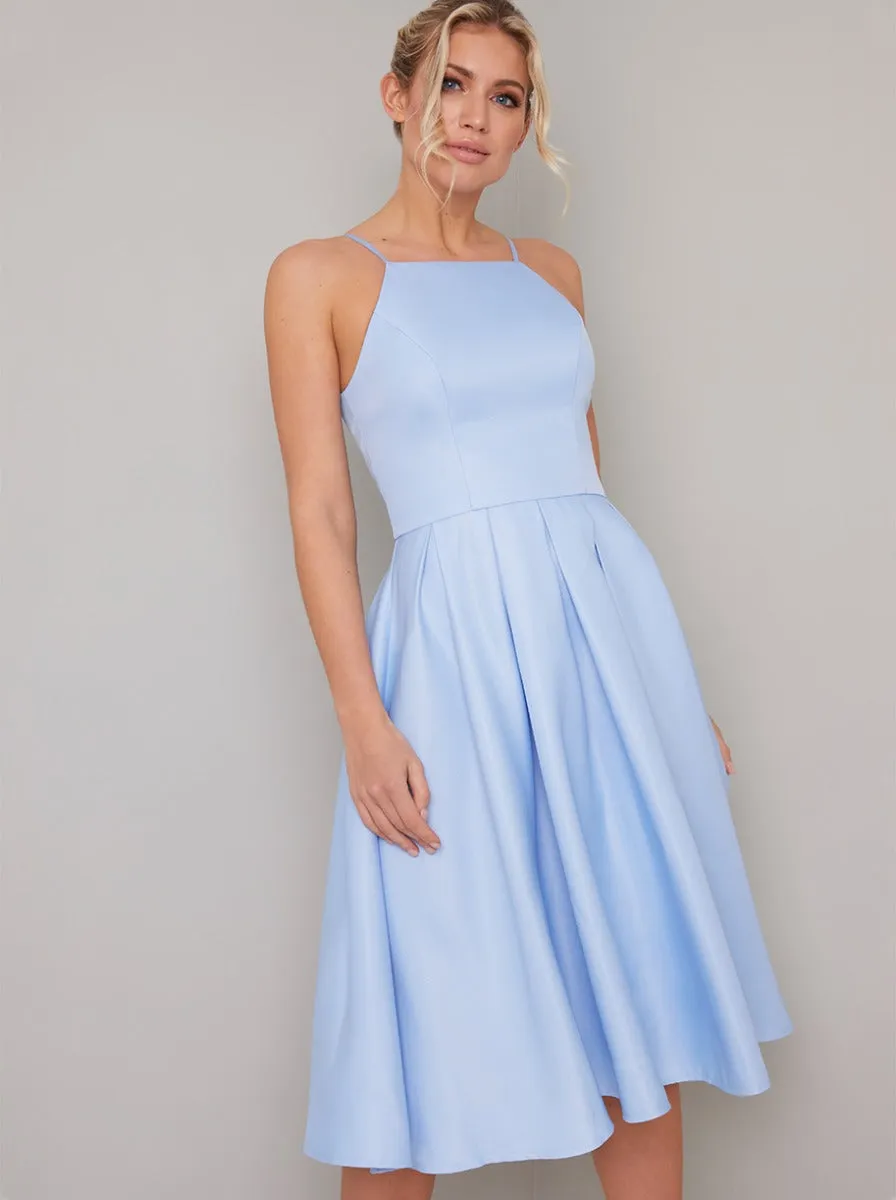 Cami Strap Plain Midi Dress in Blue sold by Chi Chi London product image thumbnail 3