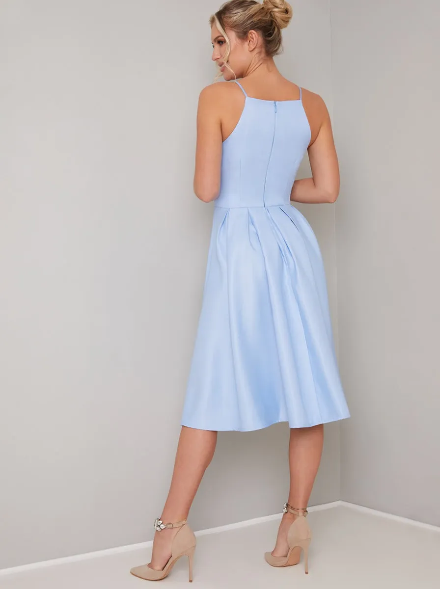 Cami Strap Plain Midi Dress in Blue sold by Chi Chi London product image thumbnail 4