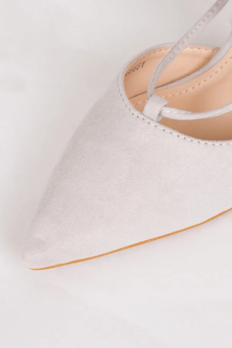 High Heel Lace Up Court Shoe in Grey sold by Chi Chi London product image thumbnail 4