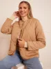 Quilted Short Jacket in Camel sold by Chi Chi London