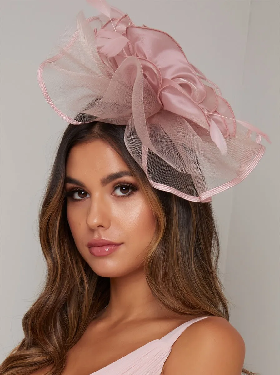 Mesh Flower Detail Fascinator in Pink sold by Chi Chi London product image thumbnail 3
