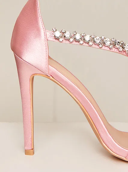 High Heel Diamante Strap Sandals in Pink sold by Chi Chi London product image thumbnail 3