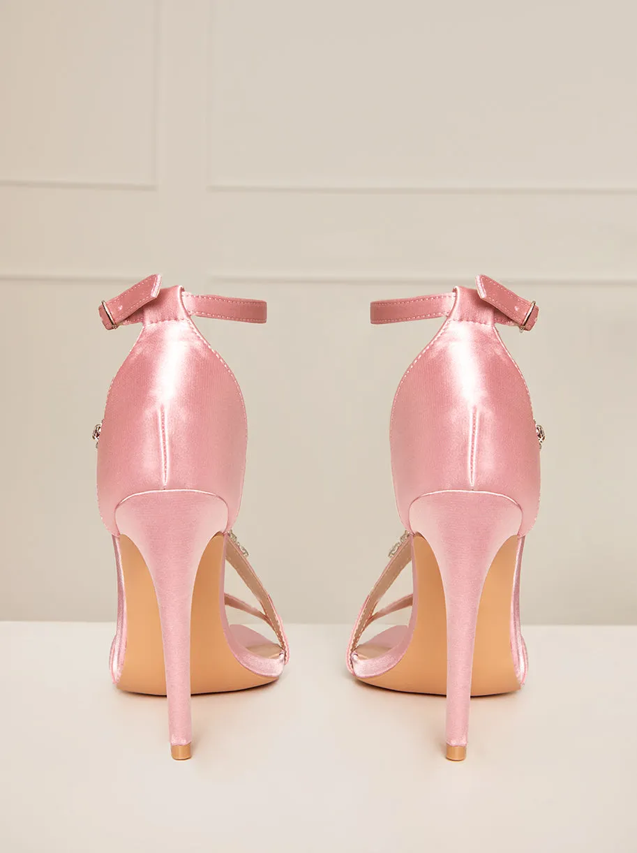 High Heel Diamante Strap Sandals in Pink sold by Chi Chi London product image thumbnail 4
