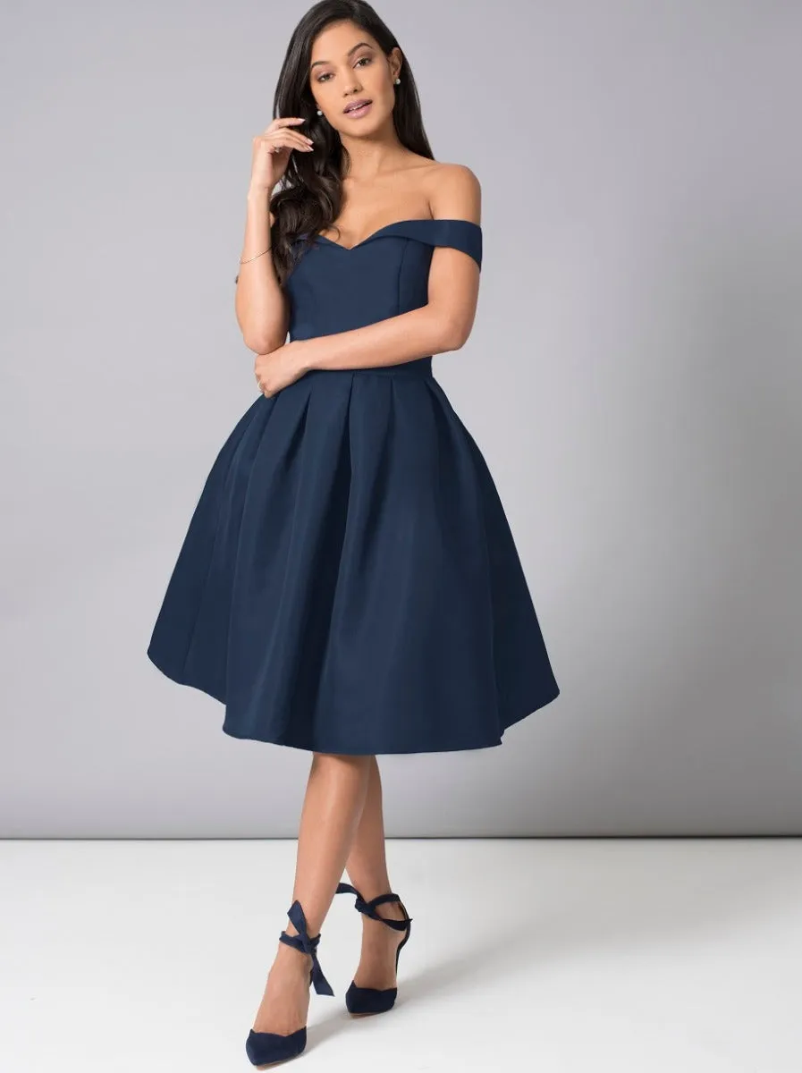 Bardot Skater Dress in Navy sold by Chi Chi London product image thumbnail 4