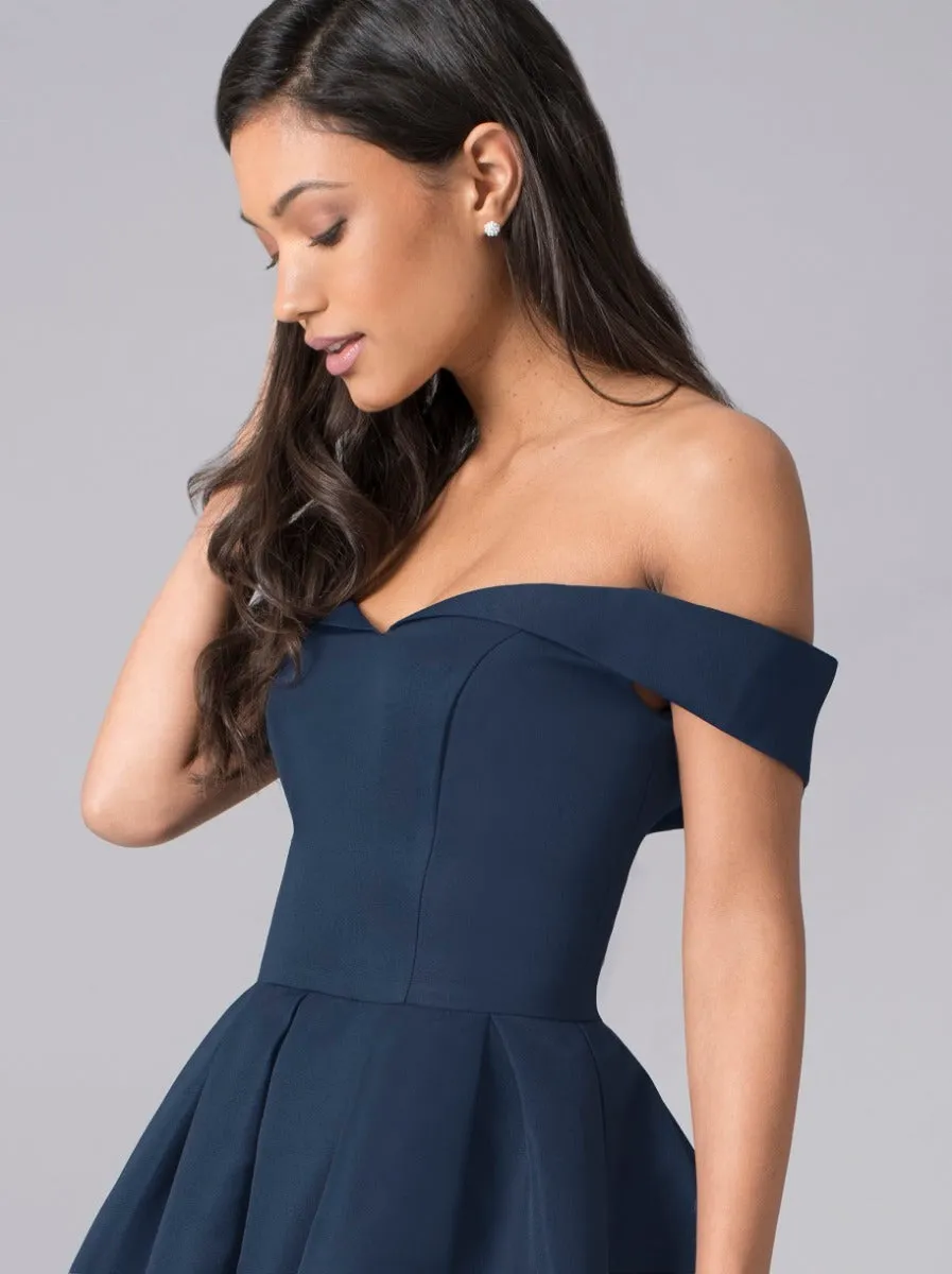 Bardot Skater Dress in Navy sold by Chi Chi London product image thumbnail 2