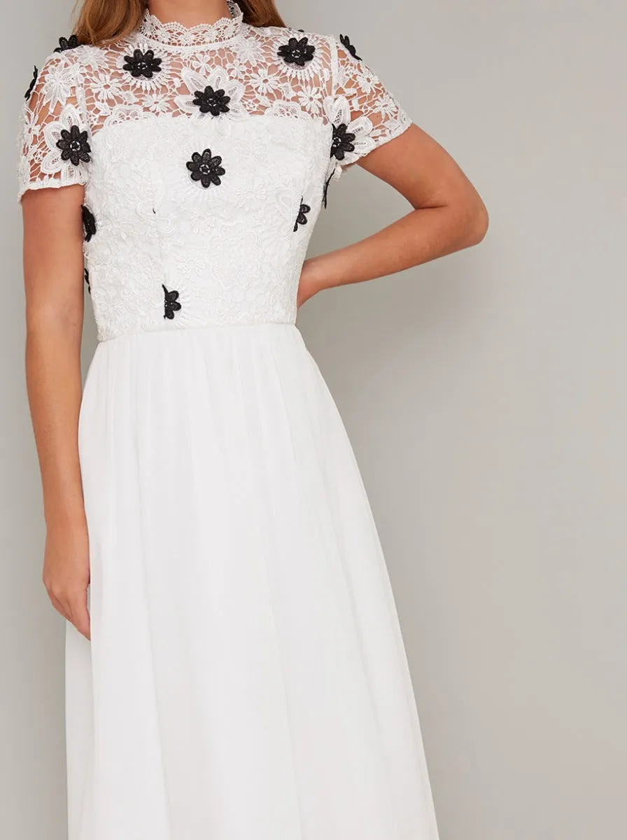 Tall Crochet Mono Midi Dress in White sold by Chi Chi London product image thumbnail 3