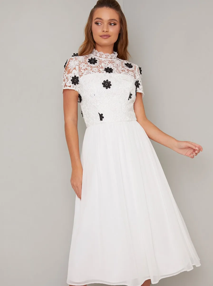 Tall Crochet Mono Midi Dress in White sold by Chi Chi London product image thumbnail 2
