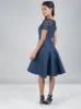Short Sleeved Sheer Lace Midi Dress In Blue sold by Chi Chi London