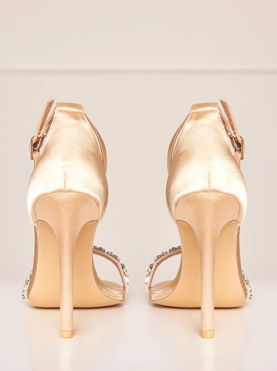 High Heel Diamante Strap Sandals in Champagne sold by Chi Chi London product image thumbnail 5