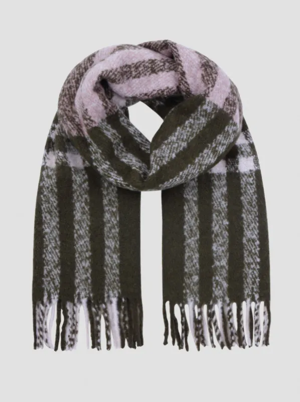Check Detail Soft Scarf in Grey sold by Chi Chi London