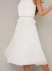 Halter Style Pleated Frill Detail Midi Dress in White sold by Chi Chi London