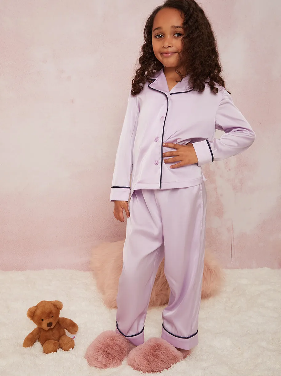 Girls Pyjama Set in Lilac sold by Chi Chi London product image thumbnail 2