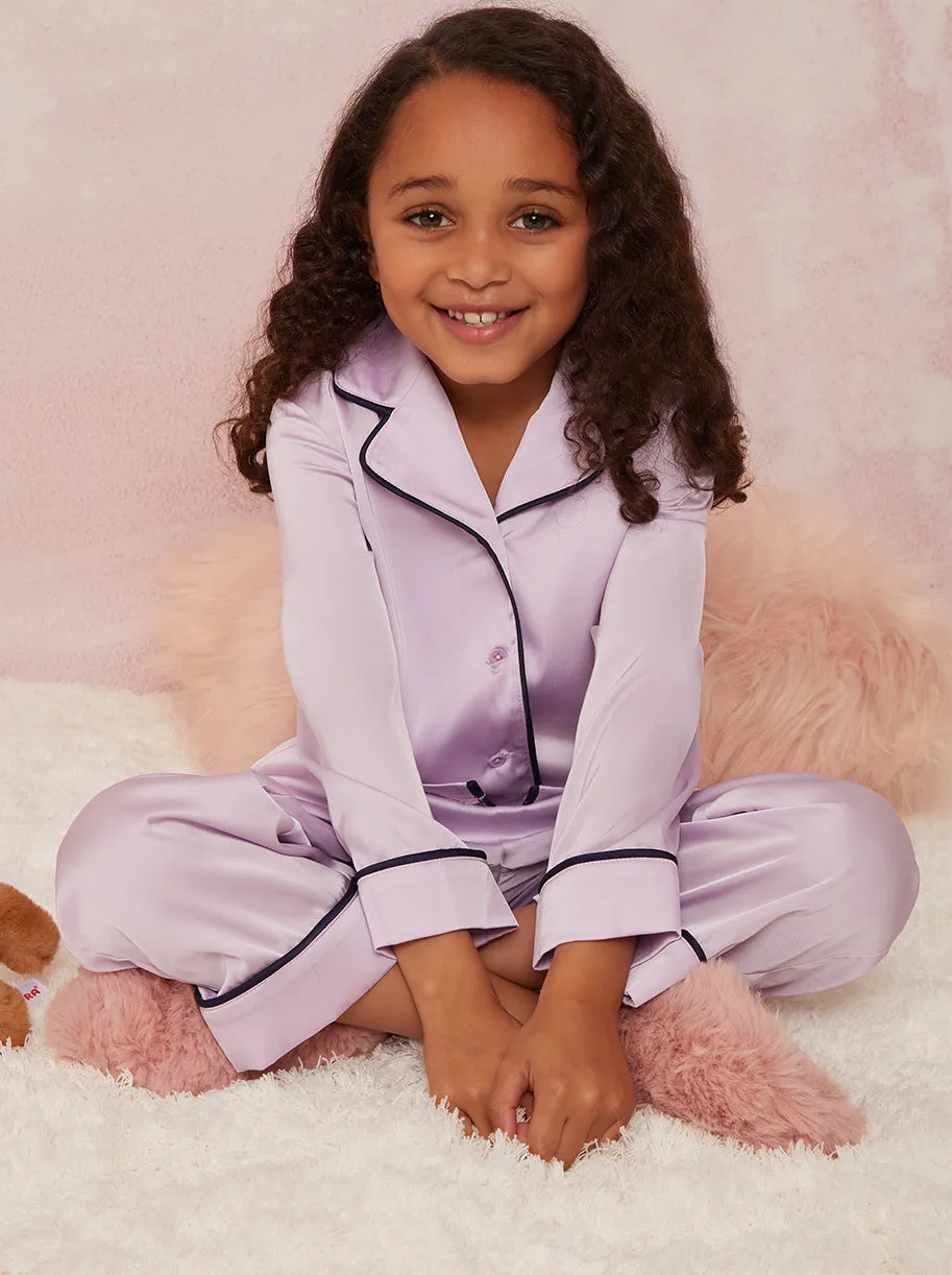 Girls Pyjama Set in Lilac sold by Chi Chi London