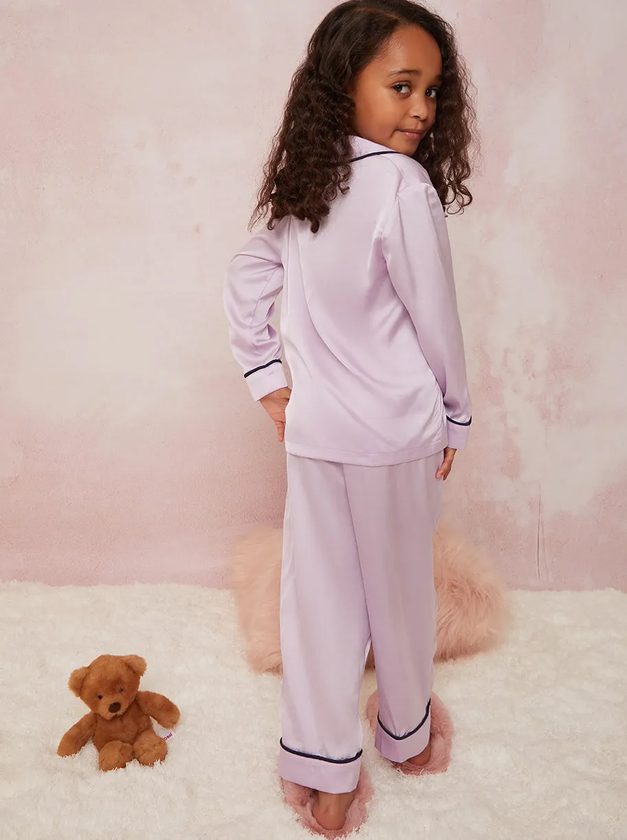 Girls Pyjama Set in Lilac sold by Chi Chi London product image thumbnail 4