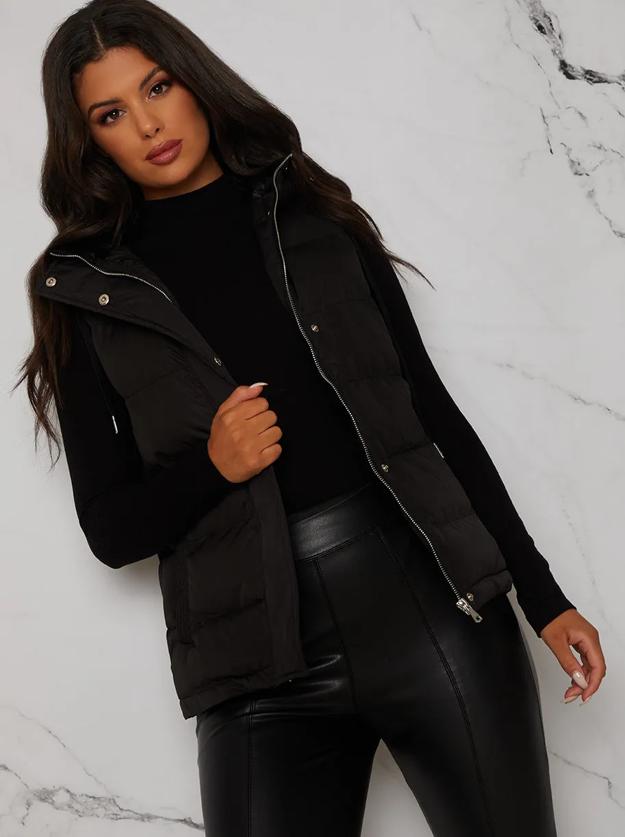 Padded Puffer Gilet in Black sold by Chi Chi London product image thumbnail 2