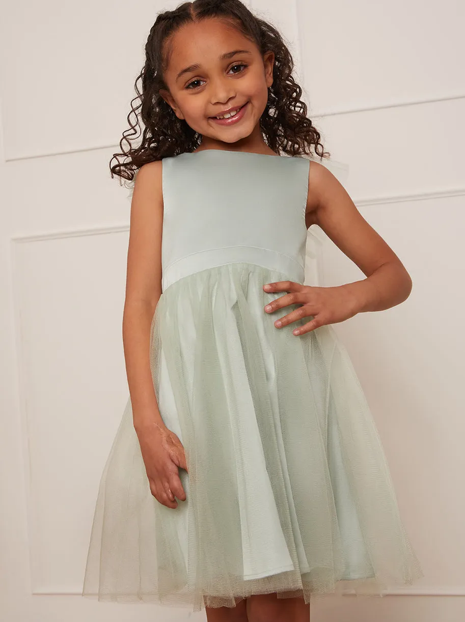 Girls Mesh Tulle Skirt Dress in Mint sold by Chi Chi London product image thumbnail 4