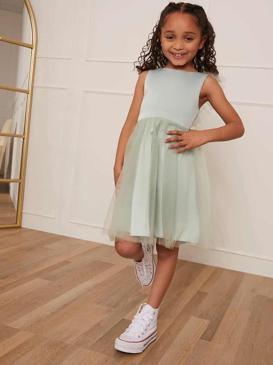 Girls Mesh Tulle Skirt Dress in Mint sold by Chi Chi London product image thumbnail 3