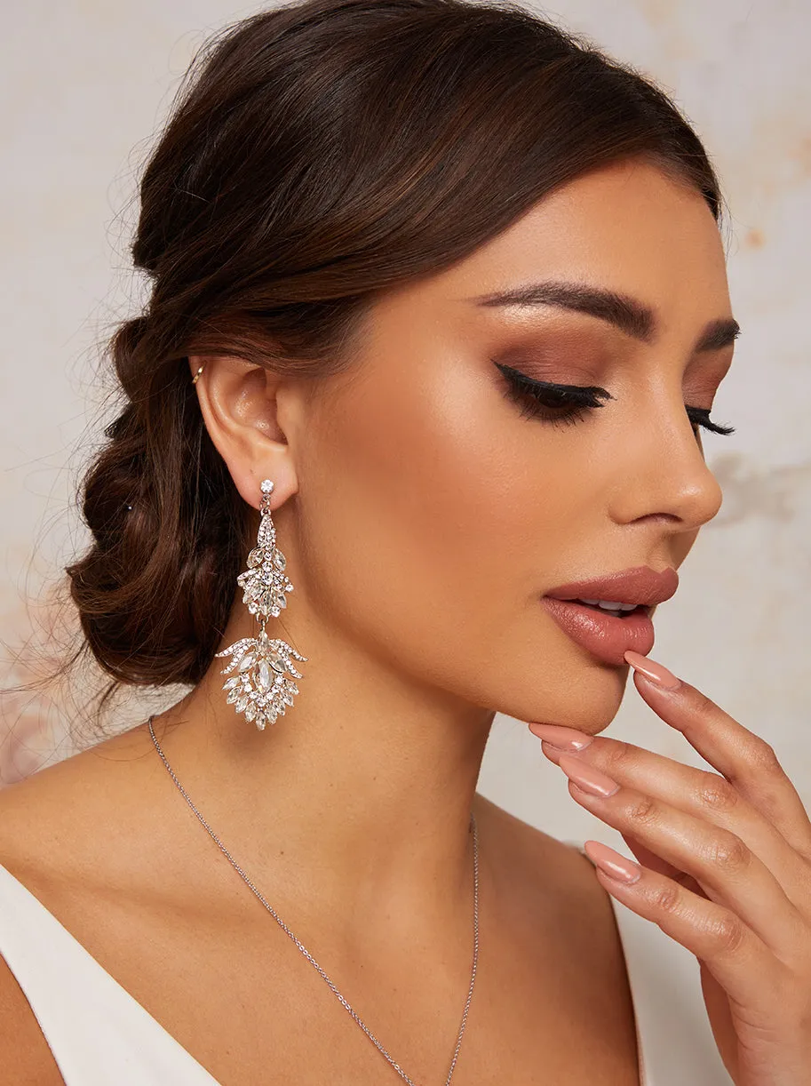 Gemstone Drop Earrings in Silver sold by Chi Chi London