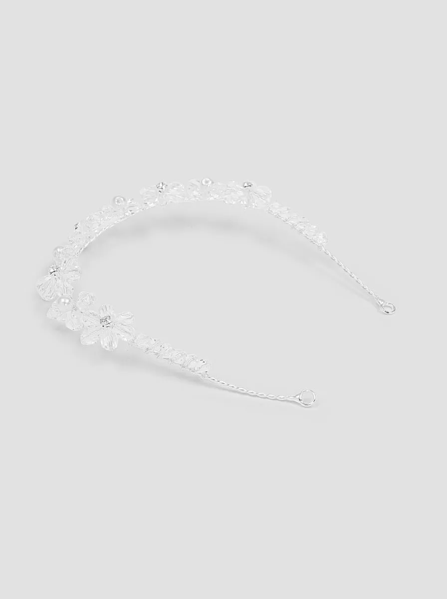 Beaded Floral Hair Piece in Silver sold by Chi Chi London product image thumbnail 3