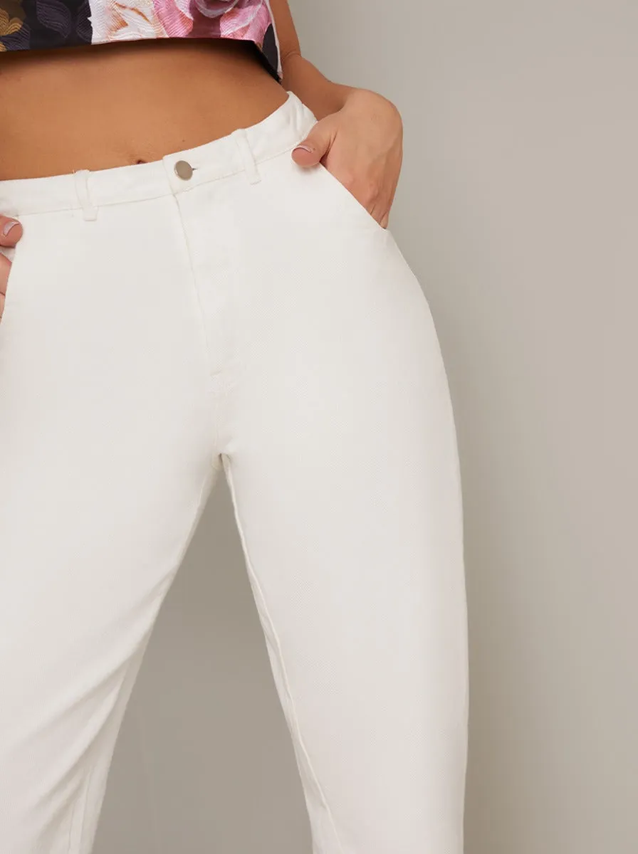 Straight Leg Ankle Rise Jeans in White sold by Chi Chi London product image thumbnail 2
