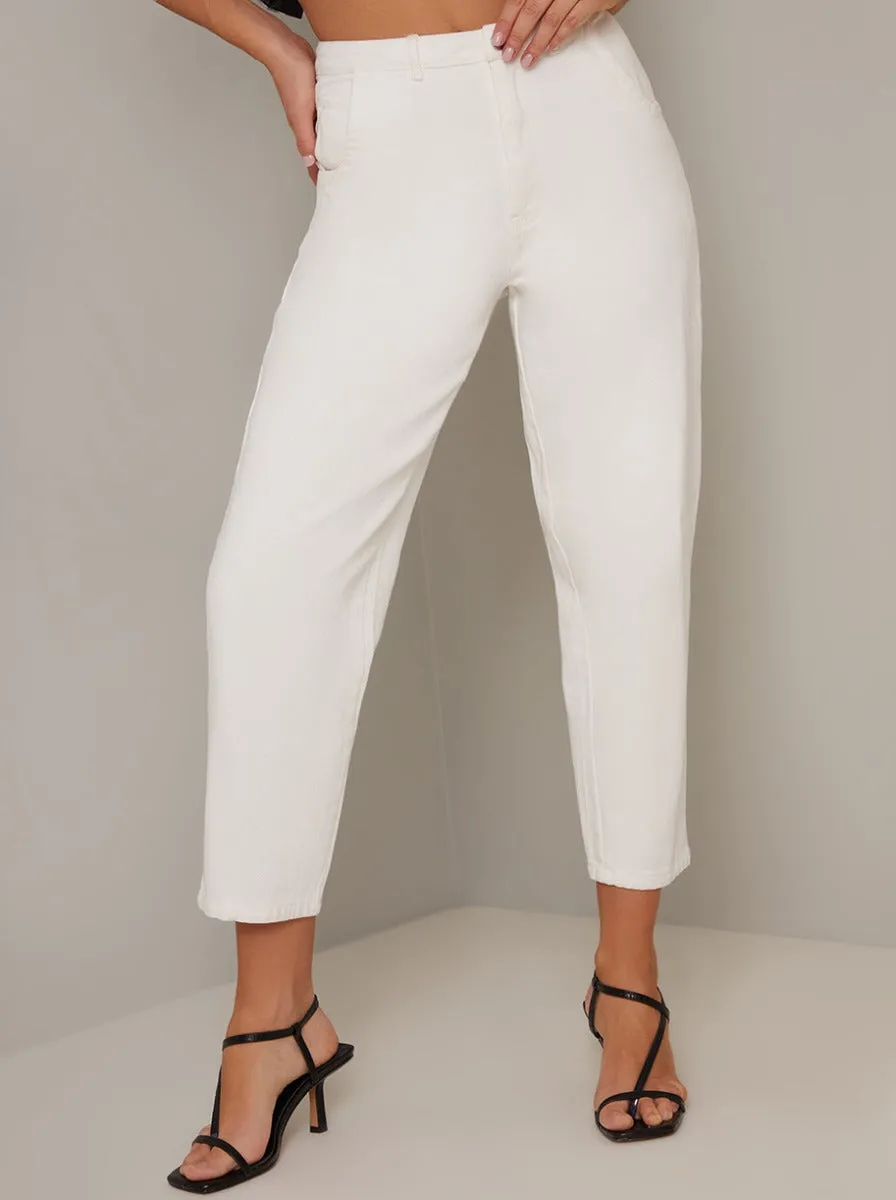 Straight Leg Ankle Rise Jeans in White sold by Chi Chi London product image thumbnail 4