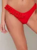 Floral 3D Detail Bikini Bottoms in Red sold by Chi Chi London