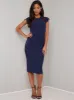 Lace Detail Bodycon Midi Dress in Blue sold by Chi Chi London