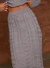 All-Over Cable Knit Midi Skirt in Grey sold by Chi Chi London