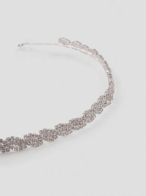 Diamante Beaded Hairband in Silver sold by Chi Chi London