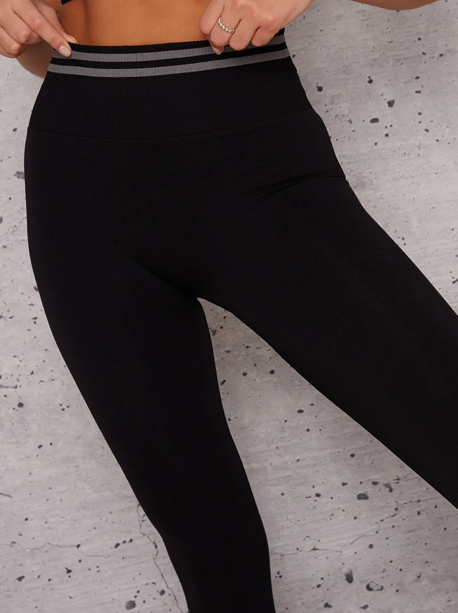 High Waisted Sports Leggings in Black sold by Chi Chi London product image thumbnail 2