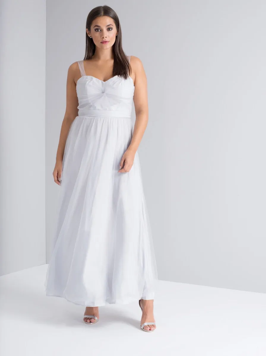 Plus Size Cami Strap Shirred Maxi Dress in Grey sold by Chi Chi London product image thumbnail 3