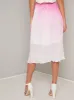 Ombre Effect Pleated A'Line Midi Skirt in Pink sold by Chi Chi London
