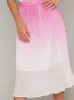 Ombre Effect Pleated A'Line Midi Skirt in Pink sold by Chi Chi London