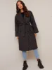 Diamond Quilted Longline Belted Coat in Black sold by Chi Chi London