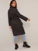 Diamond Quilted Longline Belted Coat in Black sold by Chi Chi London