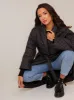 Diamond Quilted Longline Belted Coat in Black sold by Chi Chi London