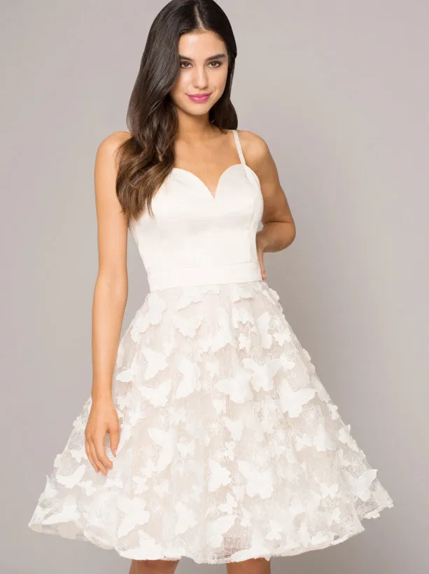 Cami Strap 3D Flower Midi Dress in Ivory sold by Chi Chi London product image thumbnail 3