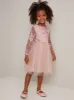 Girls Lace Bodice Tulle Midi Dress in Pink sold by Chi Chi London