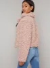 Short Teddy Jacket in Pink sold by Chi Chi London